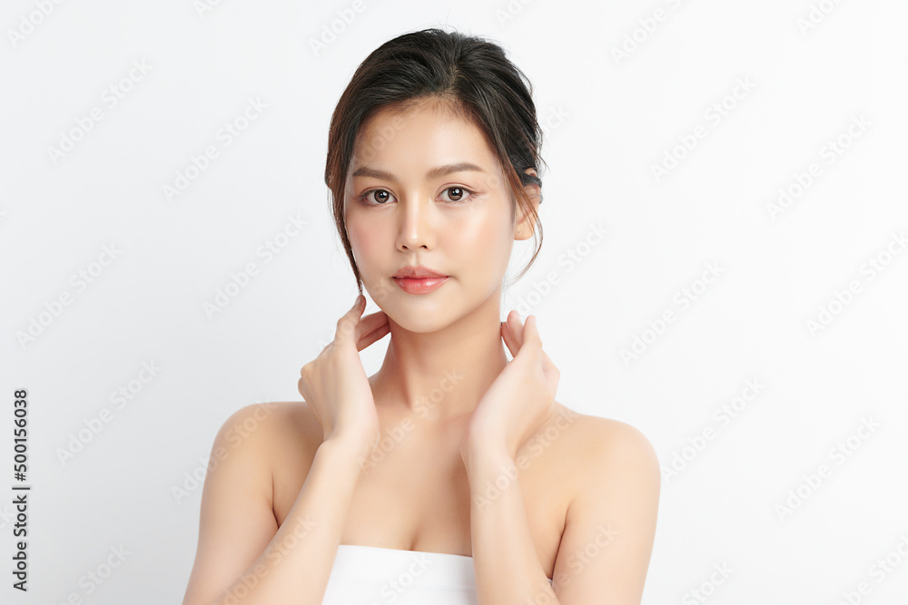 Beautiful young asian woman with clean fresh skin on white background, Face care, Facial treatment, Cosmetology, beauty and spa, Asian women portrait. Beautiful young asian woman with clean fresh skin on white background, Face care, Facial treatment, Cosmetology, beauty and spa, Asian women portrait.