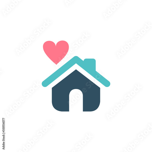 small house and heart vector