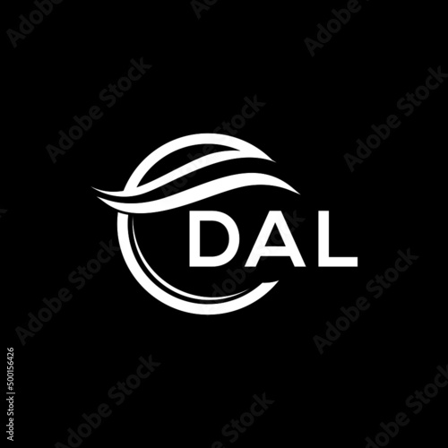 DAL letter logo design on black background. DAL  creative initials letter logo concept. DAL letter design.