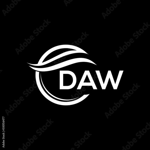 DAW letter logo design on black background. DAW  creative initials letter logo concept. DAW letter design.