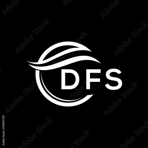 DFS letter logo design on black background. DFS  creative initials letter logo concept. DFS letter design.
 photo