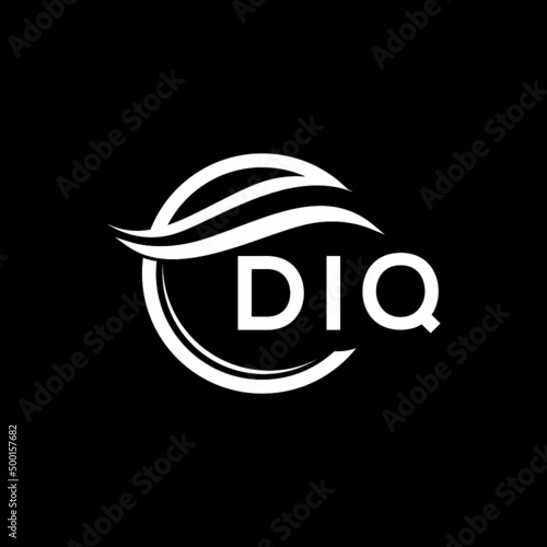 DIQ letter logo design on black background. DIQ creative  initials letter logo concept. DIQ letter design. photo