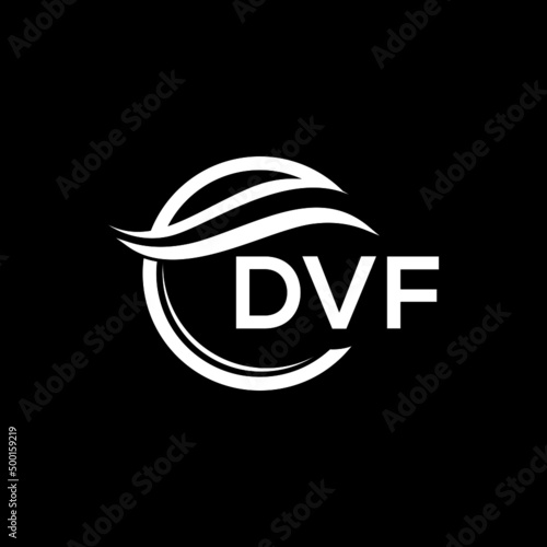 DVF letter logo design on black background. DVF  creative initials letter logo concept. DVF letter design. photo