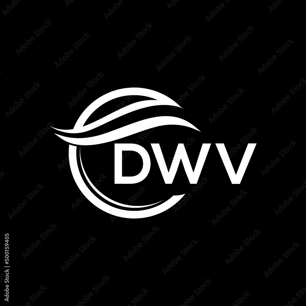 DWV letter logo design on black background. DWV creative initials letter logo concept. DWV letter  design.
