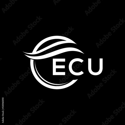 ECU letter logo design on black background. ECU  creative initials letter logo concept. ECU letter design.

