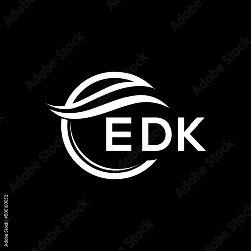 EDK letter logo design on black background. EDK  creative initials letter logo concept. EDK letter design.
 photo
