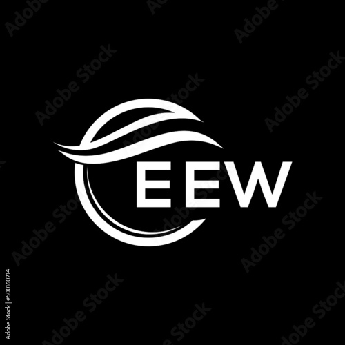 EEW letter logo design on black background. EEW  creative initials letter logo concept. EEW letter design.
 photo