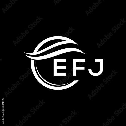 EFJ letter logo design on black background. EFJ  creative initials letter logo concept. EFJ letter design.
 photo