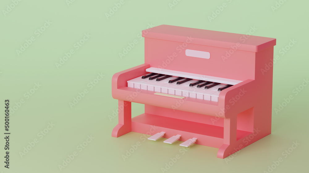 Classic Piano Miniature style soft color. 3D Rendering Classic Piano Miniature style soft color. 3D Rendering