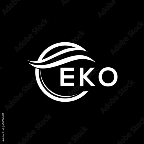 EKO letter logo design on black background. EKO  creative initials letter logo concept. EKO letter design.