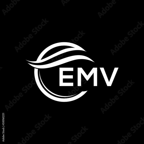 EMV letter logo design on black background. EMV  creative initials letter logo concept. EMV letter design.
