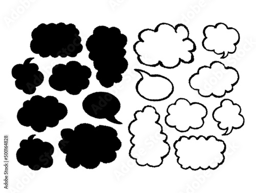 吹き出し　手描き　ポップ
