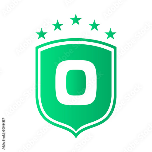 Shield Logo On Letter O Vector. Letter O Shield Security Logo Protection Symbol Vector Sign Design