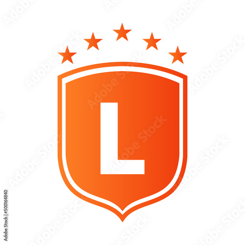 Shield Logo On Letter L Vector. Letter L Shield Security Logo Protection Symbol Vector Sign Design