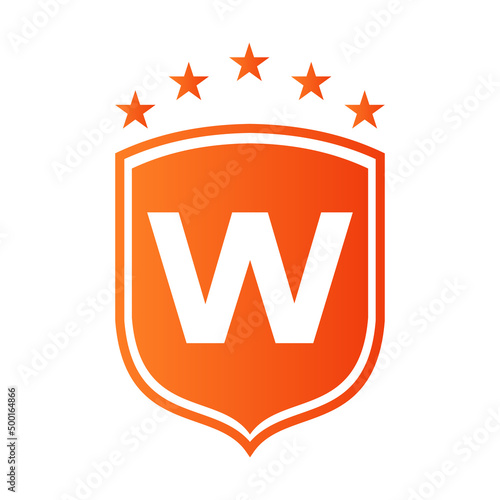 Shield Logo On Letter W Vector. Letter W Shield Security Logo Protection Symbol Vector Sign Design