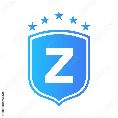 Shield Logo On Letter Z Vector. Letter Z Shield Security Logo Protection Symbol Vector Sign Design