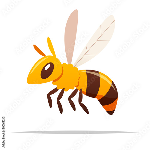 Cartoon wasp hornet vector isolated illustration