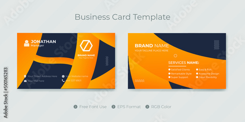 Creative modern professional corporate business card template for company with visiting card design