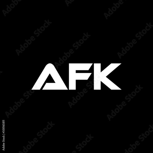 AFK letter logo design with black background in illustrator, vector logo modern alphabet font overlap style. calligraphy designs for logo, Poster, Invitation, etc.