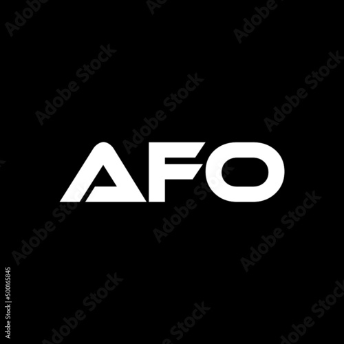 AFO letter logo design with black background in illustrator, vector logo modern alphabet font overlap style. calligraphy designs for logo, Poster, Invitation, etc.