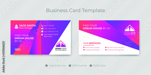Modern real estate business card design visiting name card template