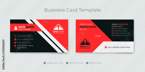 Modern real estate business card design visiting name card template