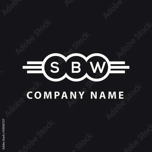 SBW letter logo design on black background. SBW  creative initials letter logo concept. SBW letter design. photo