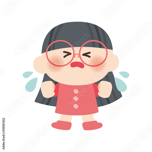 泣いてる女の子のイラスト