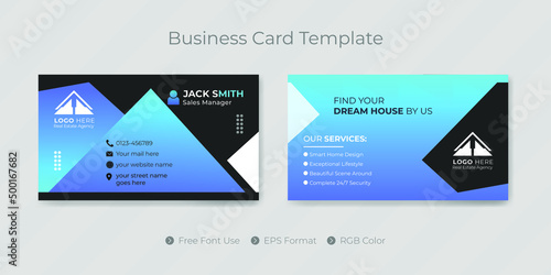 Minimal real estate business card design or visiting name card template