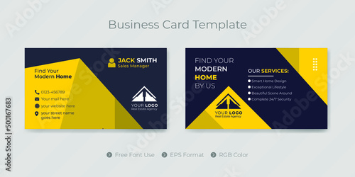 Real estate business card design or visiting name card template