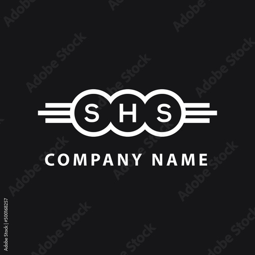 SHS letter logo design on black background. SHS  creative initials letter logo concept. SHS letter design.
 photo