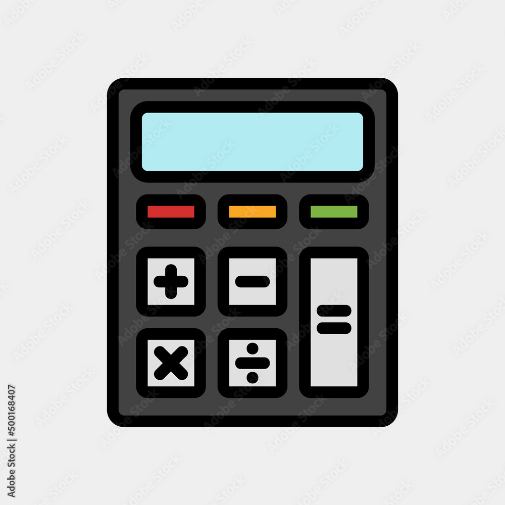 Calculator icon in filled line style, use for website mobile app presentation Calculator icon in filled line style, use for website mobile app presentation