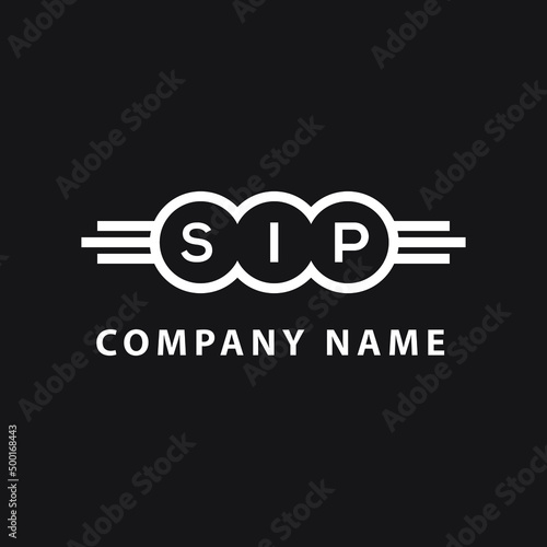 SIP letter logo design on black background. SIP  creative initials letter logo concept. SIP letter design.
