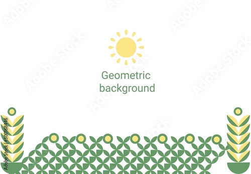 Modern colorful geometric abstract background in yellow green color. Bright presentation illustration.