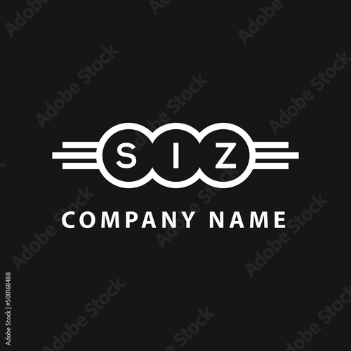 SIZ letter logo design on black background. SIZ  creative initials letter logo concept. SIZ letter design.
 photo