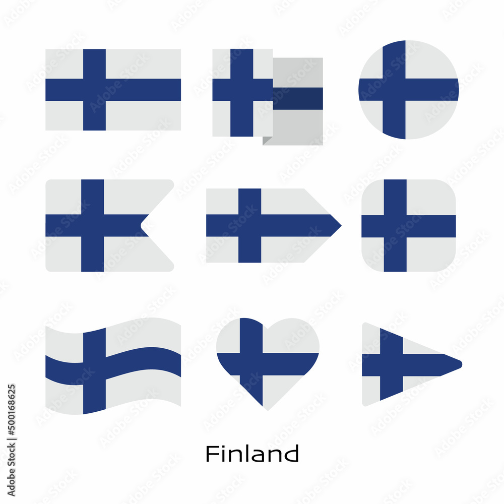 Finland flag icon set isolated on white background. Vector Illustration. Finland flag icon set isolated on white background. Vector Illustration.