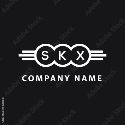 Fototapeta Naklejka Na Ścianę i Meble -  SKX letter logo design on black background. SKX  creative initials letter logo concept. SKX letter design.
