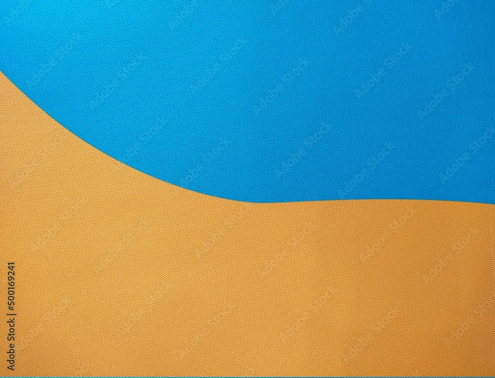 Canvas texture painted yellow and blue for decoration background, Surface canvas painted yellow and blue for decoration.