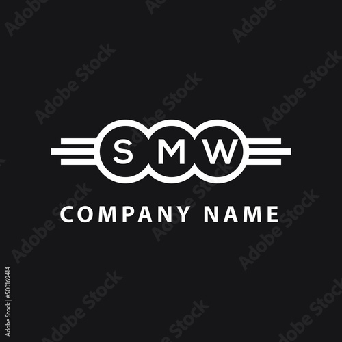 Fototapeta Naklejka Na Ścianę i Meble -  SMW letter logo design on black background. SMW creative initials letter logo concept. SMW letter design.

