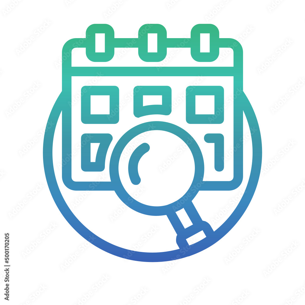 Calendar Search , Search gradient icon.