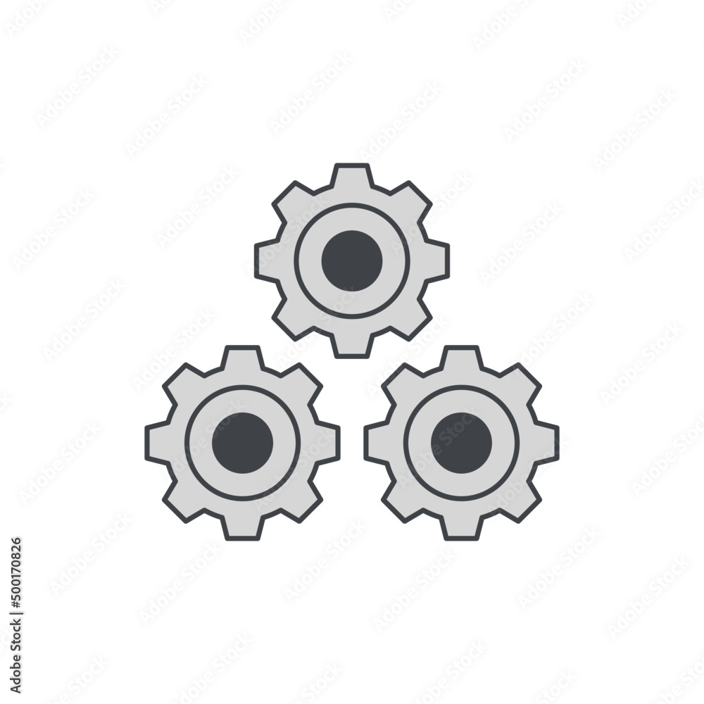Gear Configuration icon in color icon, isolated on white background Gear Configuration icon in color icon, isolated on white background