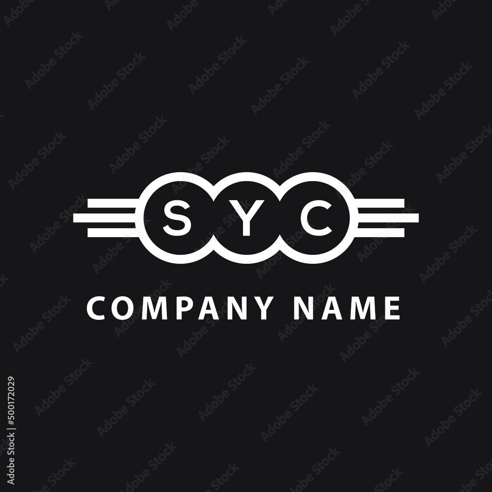 SYC letter logo design on black background. SYC creative initials letter logo concept. SYC letter design. SYC letter logo design on black background. SYC creative initials letter logo concept. SYC letter design.