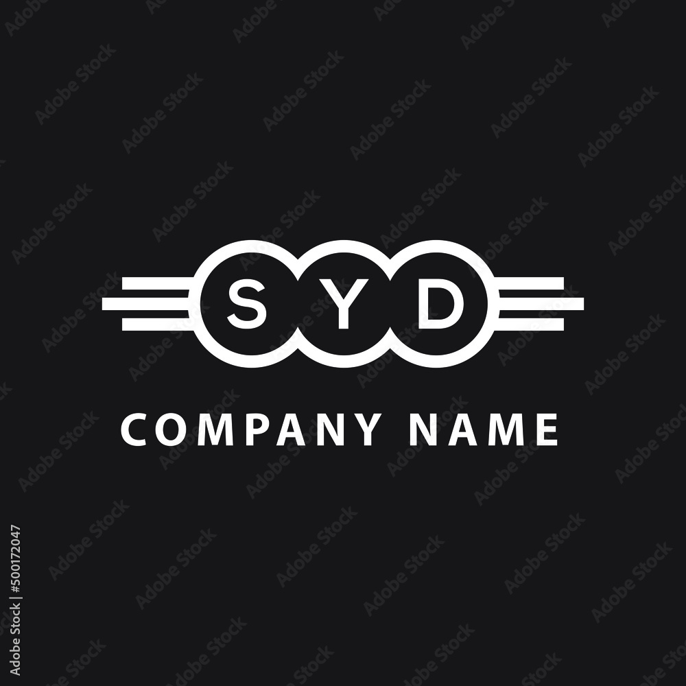 SYD letter logo design on black background. SYD  creative initials letter logo concept. SYD letter design.