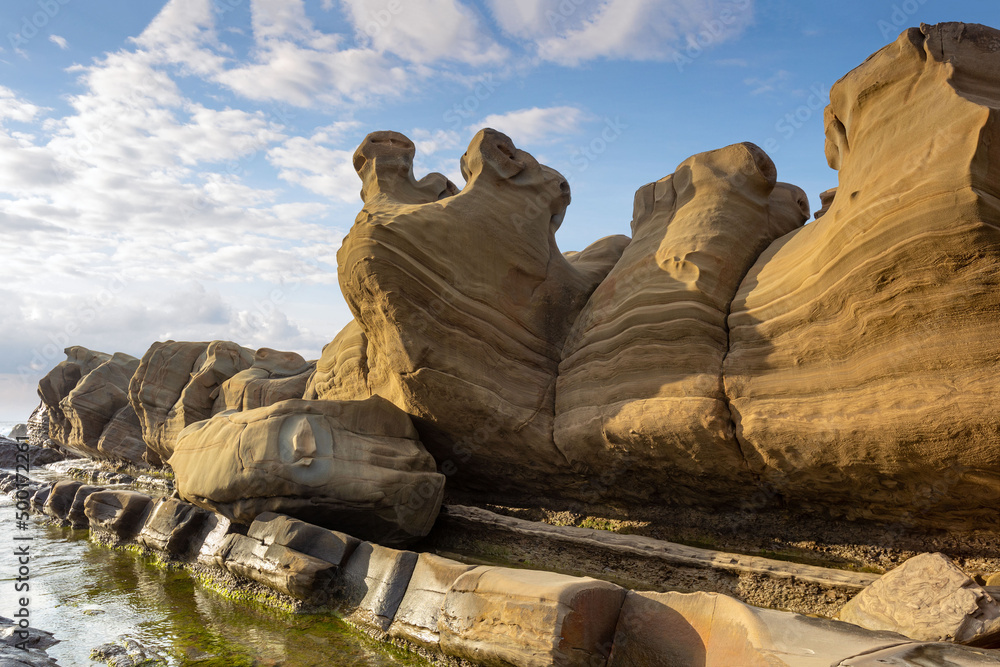 Big-eyed Frog rock at Xiaoyeliu in Taitung, Taiwan