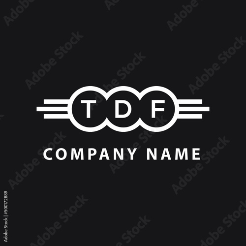 TDF letter logo design on black background. TDF  creative initials letter logo concept. TDF letter design.
 photo