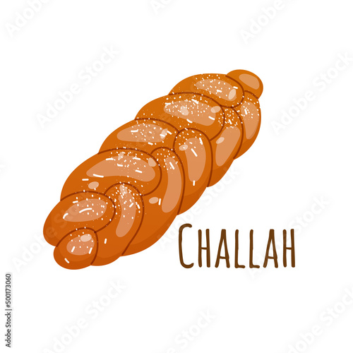 Traditional Sabbath bread challah.Vector illustration on white background