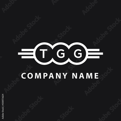 TGG letter logo design on black background. TGG creative initials letter logo concept. TGG letter design.
 photo