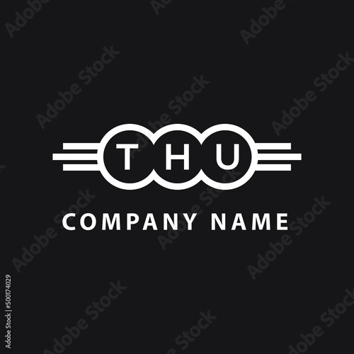 THU letter logo design on black background. THU  creative initials letter logo concept. THU letter design.
