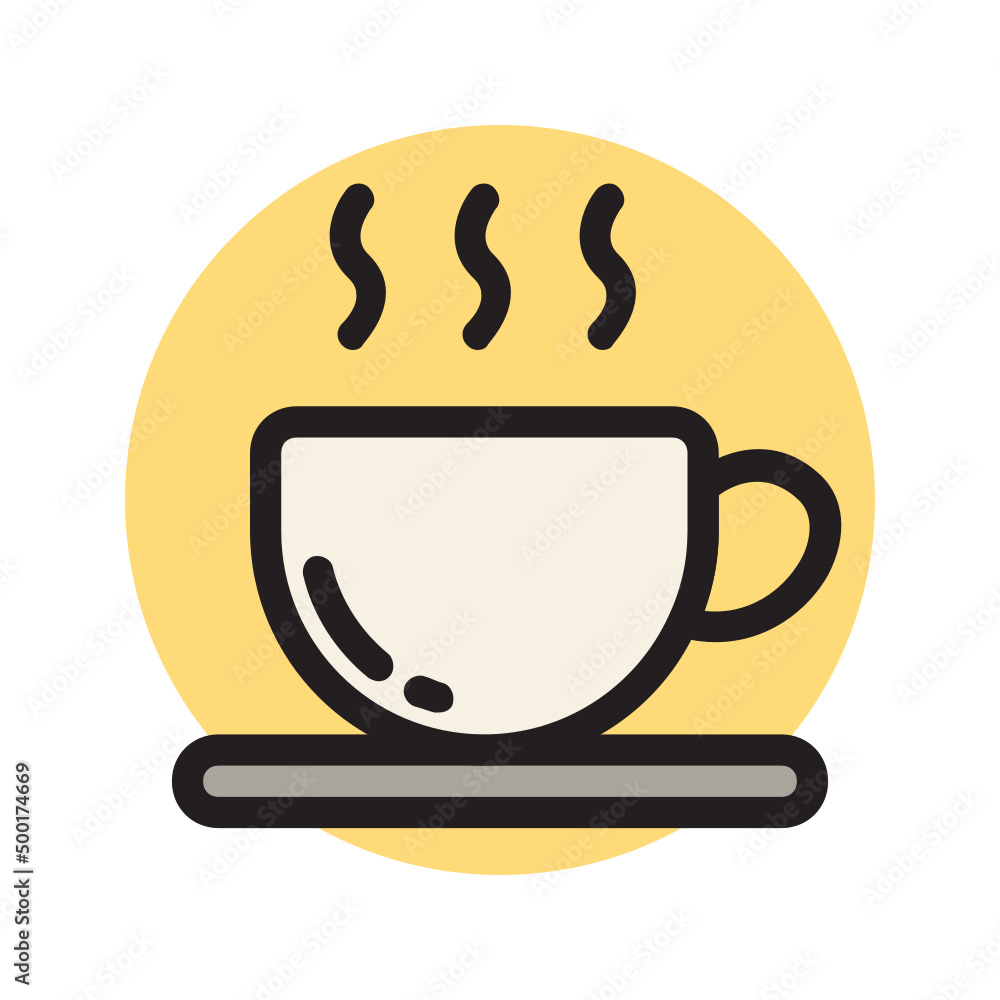 Hot Coffee , Food and drink filled outline icon. Hot Coffee , Food and drink filled outline icon.