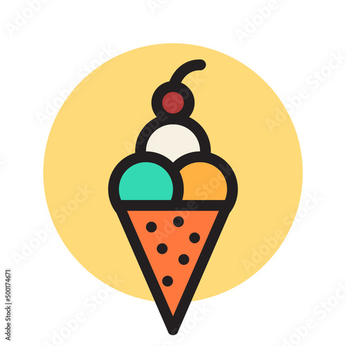 Icecream , Food and drink filled outline icon.